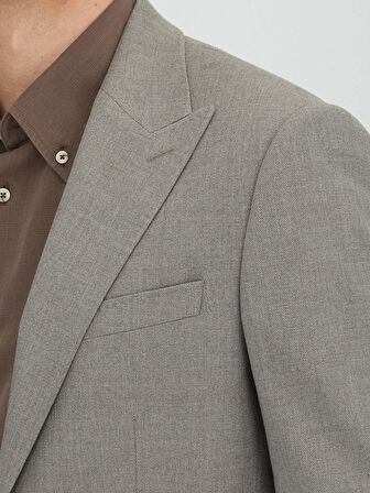 Açık Kahve Mikro Modern Fit Takım Elbise