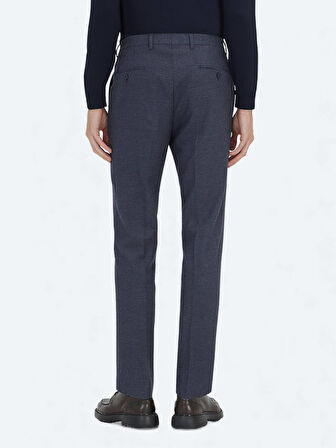 Açık Lacivert Düz Dokuma Fitted Fit Klasik Pantolon
