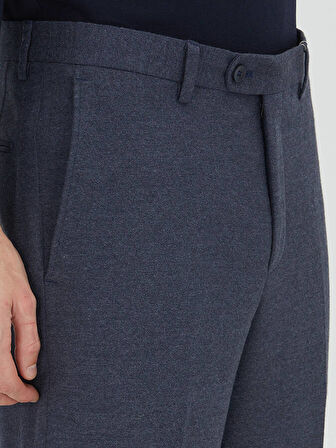 Açık Lacivert Düz Dokuma Fitted Fit Klasik Pantolon