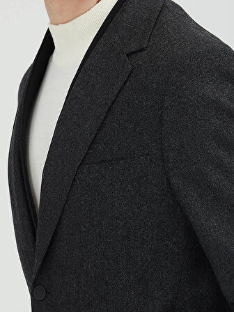 Antrasit Düz Comfort Fit Takım Elbise