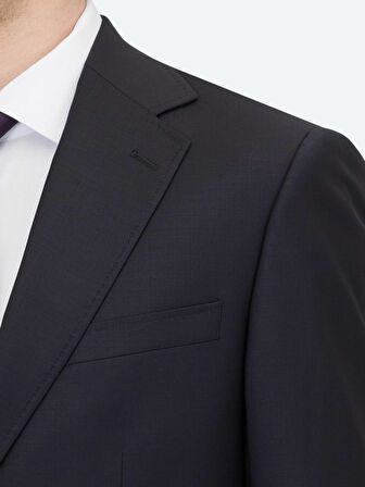 Lacivert Modern Fit Yün Karışımlı Takım Elbise