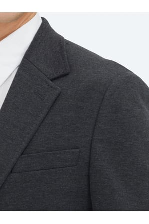 Antrasit Düz Modern Fit Pamuk Karışımlı Örme Takım Elbise