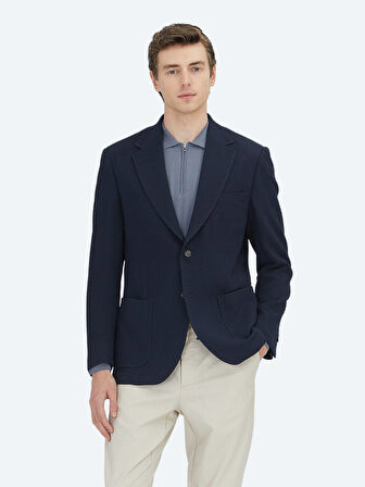 Lacivert Düz Modern Fit Ceket