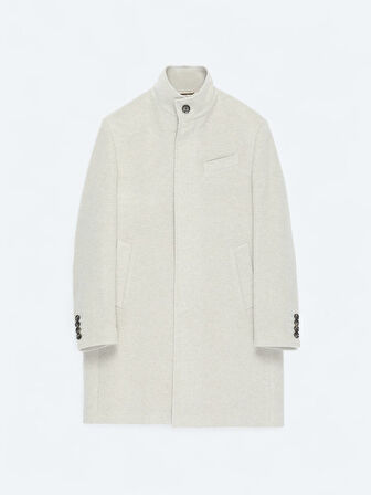 Vizon Regular Fit Klasik Dokuma Palto