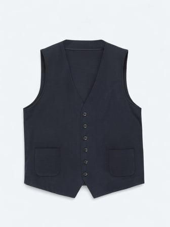 Lacivert Slim Fit Kelebek Yaka Klasik Yelek