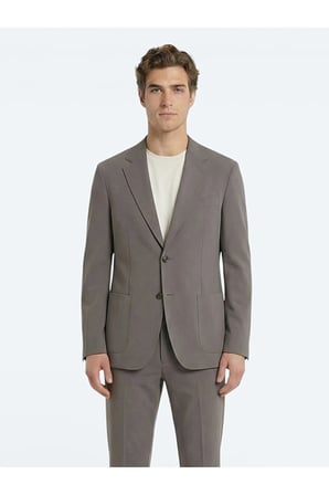 Haki Düz Modern Fit Takım Elbise
