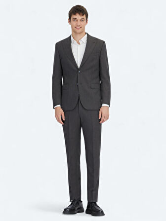 Antrasit Modern Fit Yün Karışımlı Takım Elbise