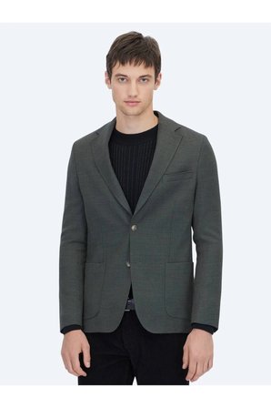 Haki Modern Fit Yün Karışımlı Ceket