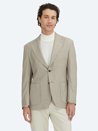 Kahverengi Kareli Modern Fit Ceket