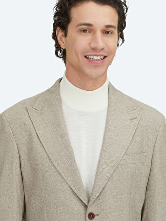 Kahverengi Kareli Modern Fit Ceket