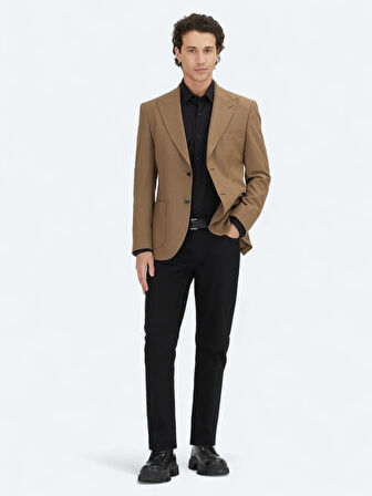 Vizon Desenli Modern Fit Ceket