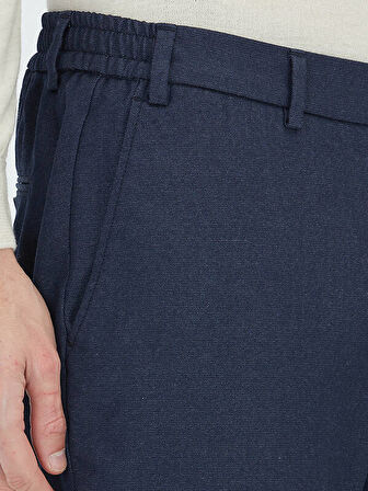 Lacivert Düz Dokuma Fitted Fit Klasik Pantolon