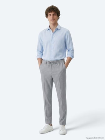 Antrasit Düz Dokuma Jogging Fit Casual Pantolon