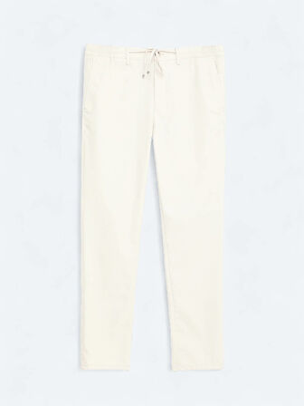 Açık Bej Düz Dokuma Jogging Fit Casual Pantolon