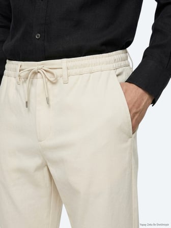 Koyu Bej Düz Dokuma Jogging Fit Casual Pantolon