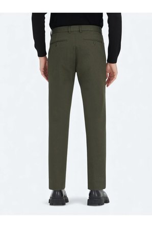 Açık Yeşil Düz Dokuma Regular Fit Casual Pamuk Karışımlı Pantolon