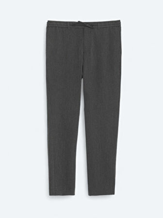 Siyah Çizgili Dokuma Jogging Fit Casual Pantolon