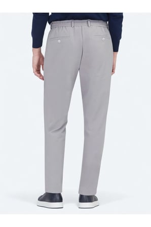 Gri Düz Dokuma Jogging Fit Casual Pantolon
