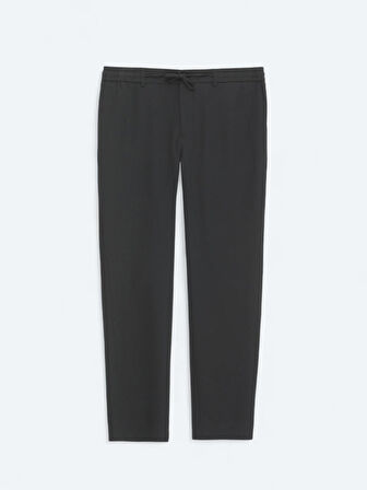 Siyah Düz Dokuma Jogging Fit Casual Pantolon