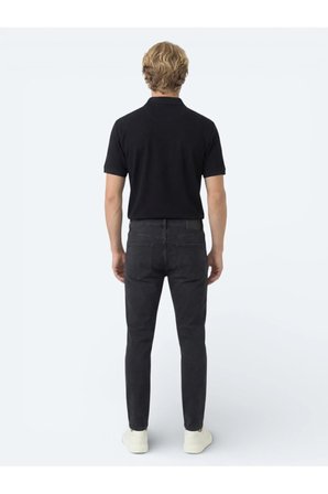 Lacivert Düz Polo Yaka Pamuk Karışımlı T-Shirt