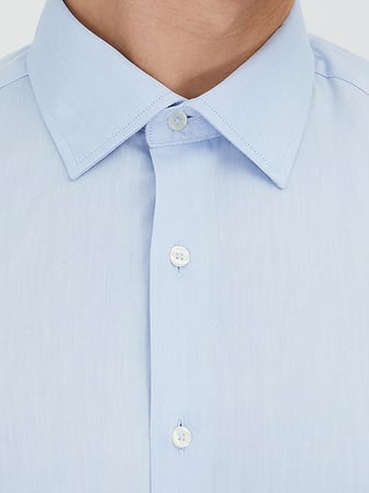 Mavi Regular Fit Uzun Dokuma Klasik Pamuk Karışımlı Gömlek