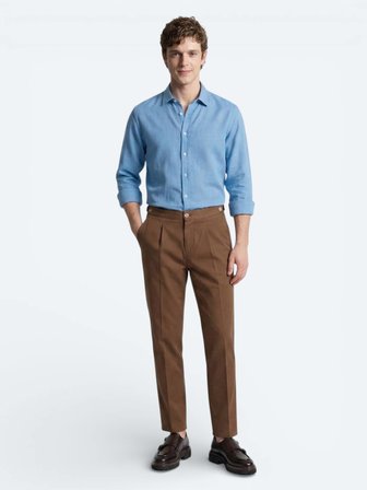 Mavi Regular Fit Dokuma Casual %100 Pamuk Gömlek
