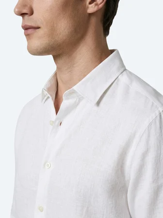 Beyaz Düz Regular Fit Uzun Dokuma Casual %100 Pamuk Gömlek