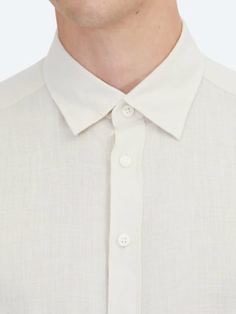 Bej Regular Fit Dokuma Casual %100 Pamuk Gömlek