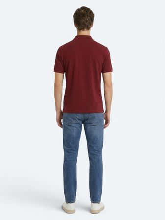 Bordo Düz %100 Pamuk T-Shirt