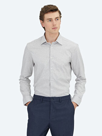 Vizon Çizgili Regular Fit Dokuma Casual %100 Pamuk Gömlek