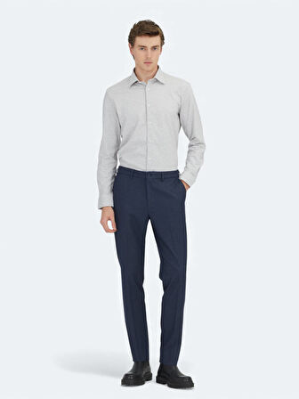 Vizon Çizgili Regular Fit Dokuma Casual %100 Pamuk Gömlek