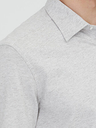Vizon Çizgili Regular Fit Dokuma Casual %100 Pamuk Gömlek