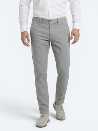 Gri Dokuma Jogging Fit Casual Pamuk Karışımlı Pantolon