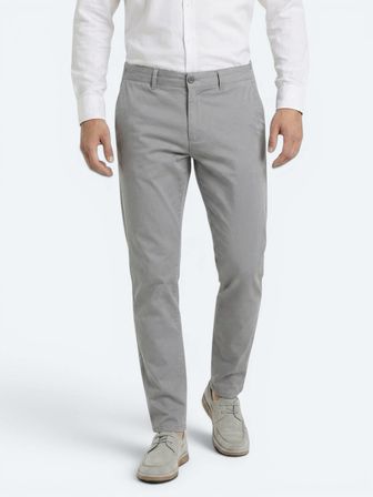Gri Dokuma Jogging Fit Casual Pamuk Karışımlı Pantolon