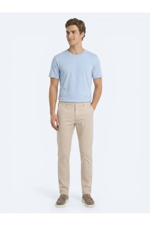 Bej Dokuma Jogging Fit Casual Pamuk Karışımlı Pantolon