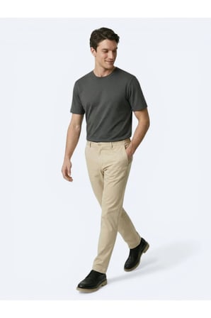 Yağ Yeşili Dokuma Jogging Fit Casual Pamuk Karışımlı Pantolon