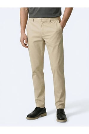 Yağ Yeşili Dokuma Jogging Fit Casual Pamuk Karışımlı Pantolon