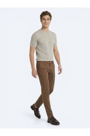 Kahverengi Dokuma Jogging Fit Casual Pamuk Karışımlı Pantolon