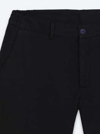 Lacivert Dokuma Jogging Fit Casual Pamuk Karışımlı Pantolon