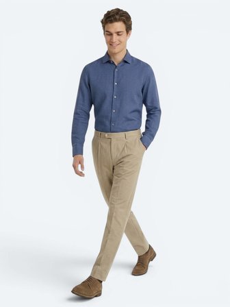 Karamel Kumaş Relaxed Fit Casual Pamuk Karışımlı Pantolon