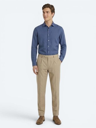 Karamel Kumaş Relaxed Fit Casual Pamuk Karışımlı Pantolon