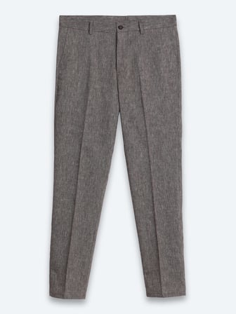 Kahverengi Kumaş Relaxed Fit Casual Keten Karışımlı Pantolon
