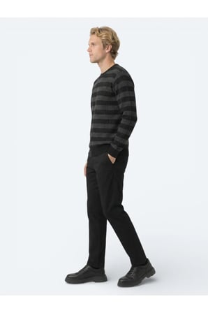 Siyah Dokuma Jogging Fit Casual Pantolon