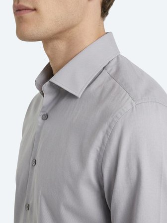 Gri Regular Fit Uzun Dokuma Casual Pamuk Karışımlı Gömlek