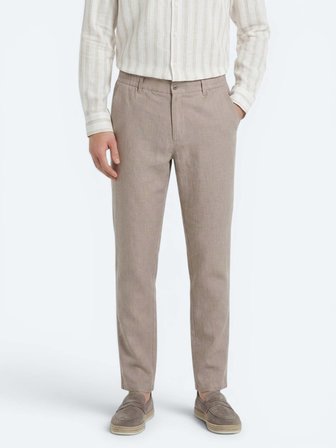 Vizon Dokuma Relaxed Fit Casual Pamuk Karışımlı Pantolon