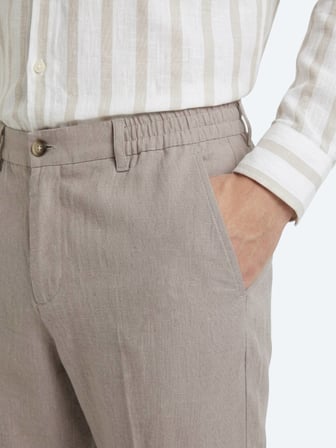 Vizon Dokuma Relaxed Fit Casual Pamuk Karışımlı Pantolon