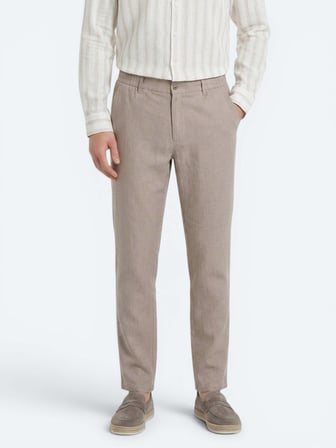 Vizon Dokuma Relaxed Fit Casual Pamuk Karışımlı Pantolon