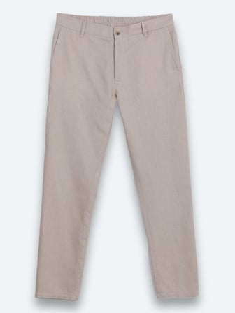 Vizon Dokuma Relaxed Fit Casual Pamuk Karışımlı Pantolon
