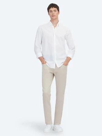 Beyaz Regular Fit Dokuma Casual %100 Pamuk Gömlek