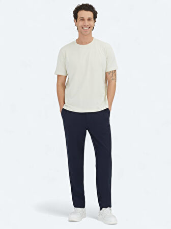 Taş Düz Bisiklet Yaka %100 Pamuk T-Shirt